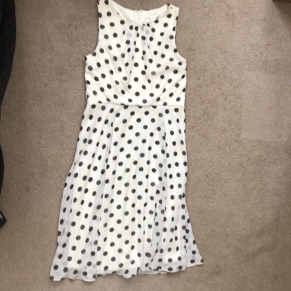 Eliza J Dresses & Skirts - Eliza J size 16 white dress with black polka dots